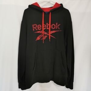 Reebok Puffed Graphics Hoodie in Black and Red - Sz XL